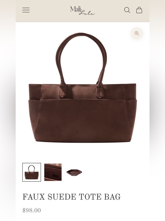 Mali + Lili Handbags - Mali + Lili Faux Suede Tote Bag - Brown (NIB)